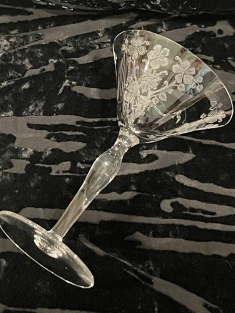 Morgantown Baden Crystal Etched Liquor Cocktail Vintage Art Deco Depression Era - Picture 6 of 8